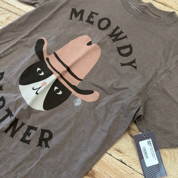 Meowdy Partner Cat Cowboy Unisex Small Shirt - Picture 2 of 3